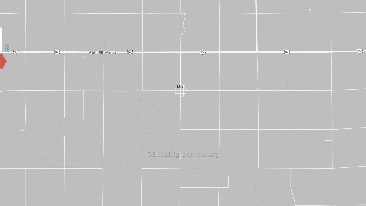 Walk Grade map of 67105, KS, walkable areas in green and car-dependent areas in red