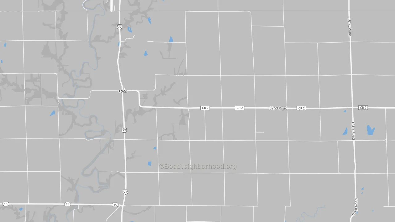 Walk Grade map of 67131, KS, walkable areas in green and car-dependent areas in red