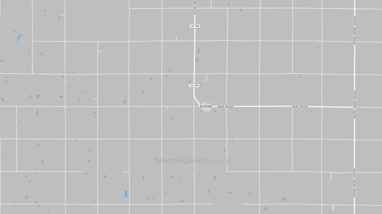 Walk Grade map of 67417, KS, walkable areas in green and car-dependent areas in red