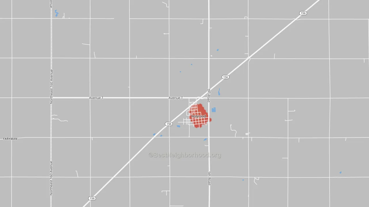 Walk Grade map of 67450, KS, walkable areas in green and car-dependent areas in red