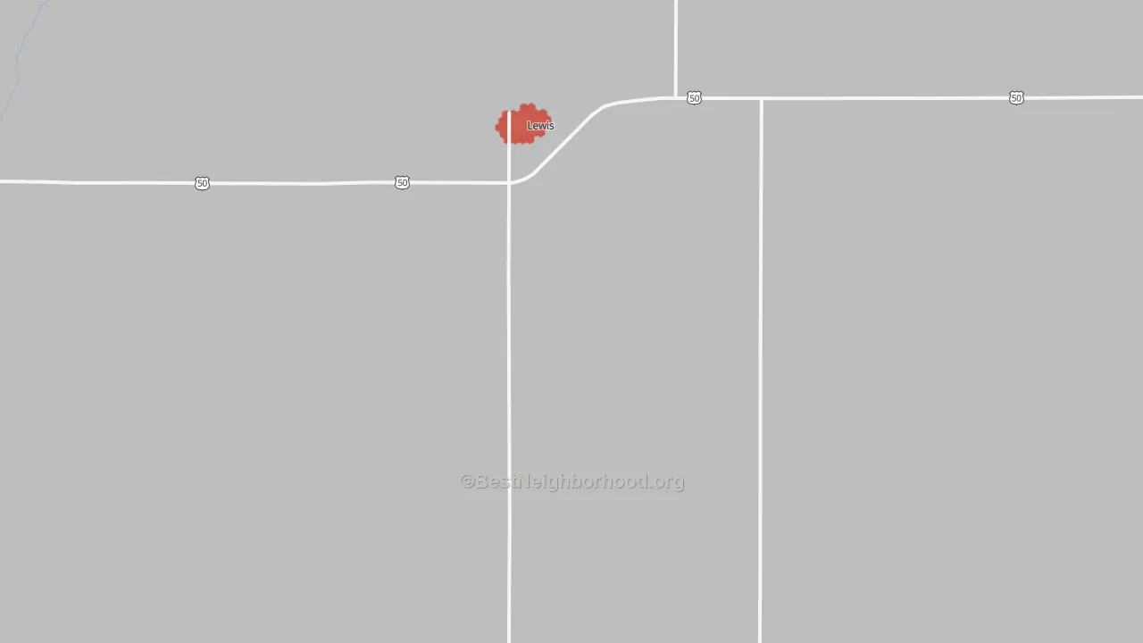 Walk Grade map of 67552, KS, walkable areas in green and car-dependent areas in red