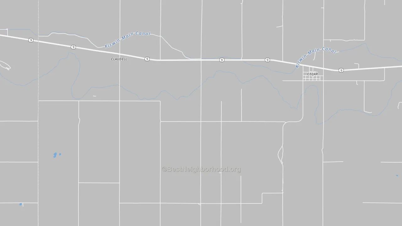 Walk Grade map of 67628, KS, walkable areas in green and car-dependent areas in red