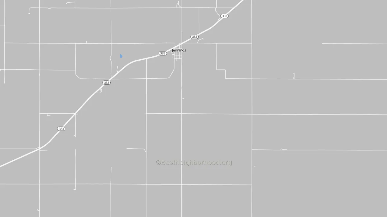 Walk Grade map of 67643, KS, walkable areas in green and car-dependent areas in red