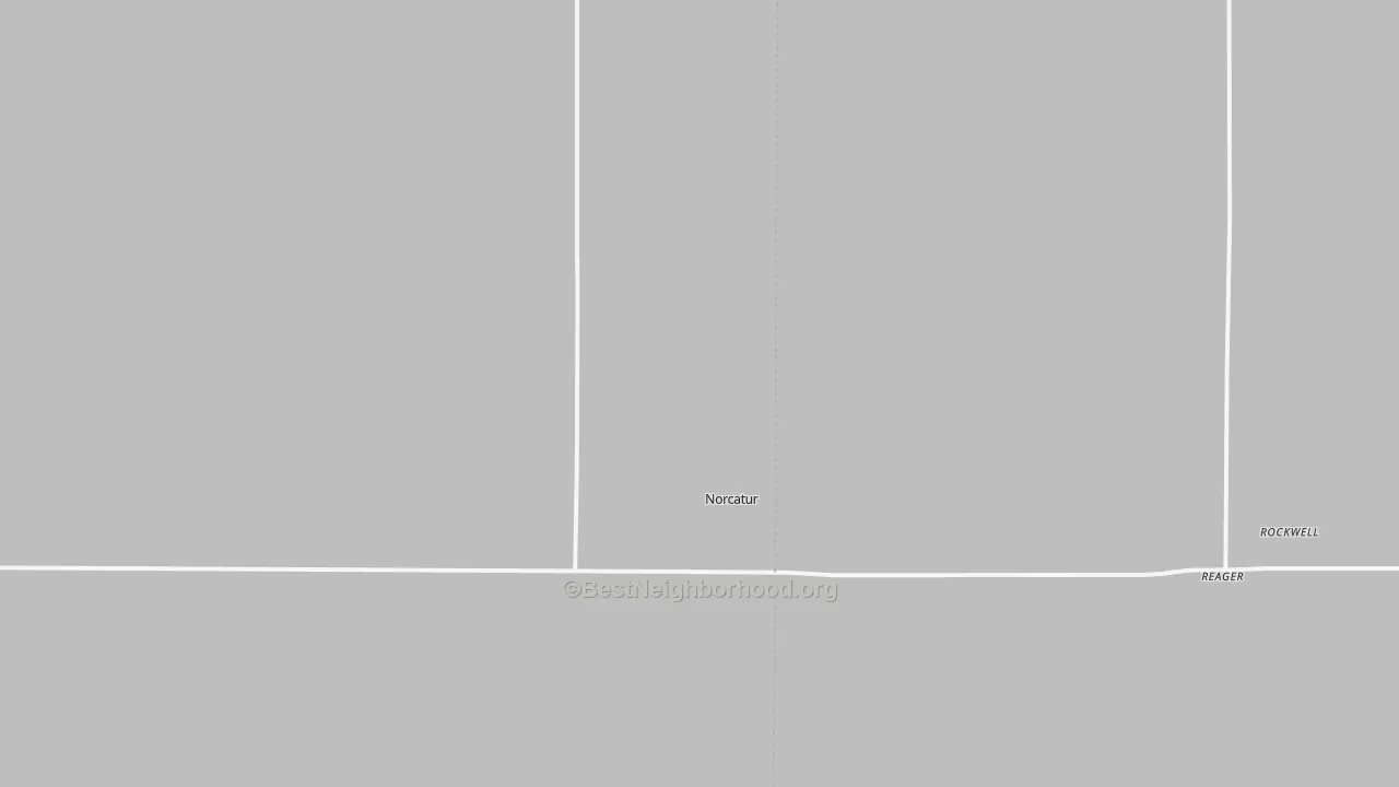 Walk Grade map of 67653, KS, walkable areas in green and car-dependent areas in red