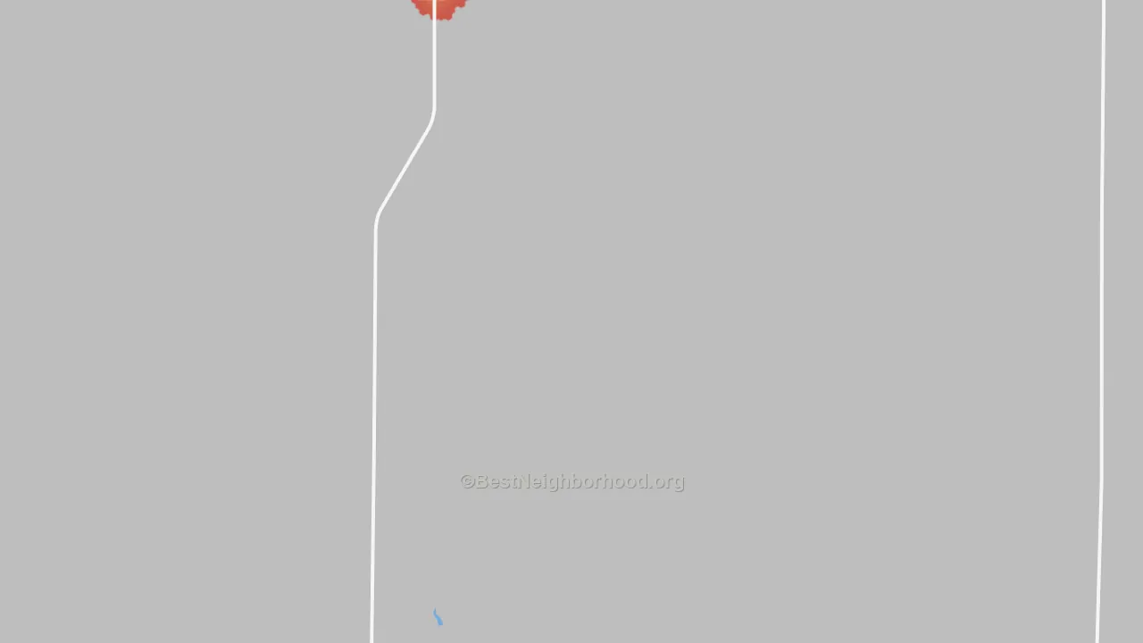 Walk Grade map of 67736, KS, walkable areas in green and car-dependent areas in red