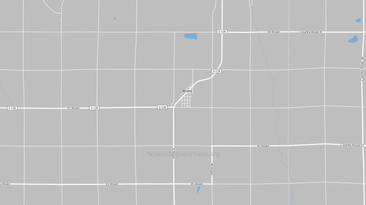 Walk Grade map of 68014, NE, walkable areas in green and car-dependent areas in red