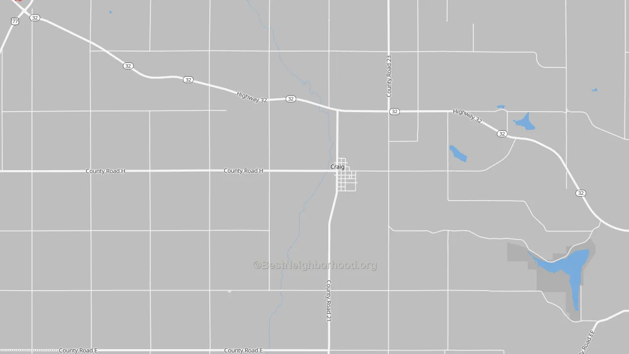 Walk Grade map of 68019, NE, walkable areas in green and car-dependent areas in red