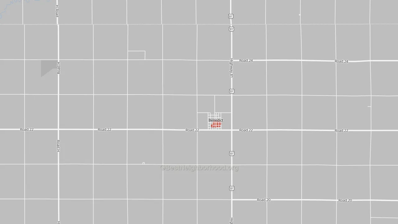 Walk Grade map of 68316, NE, walkable areas in green and car-dependent areas in red