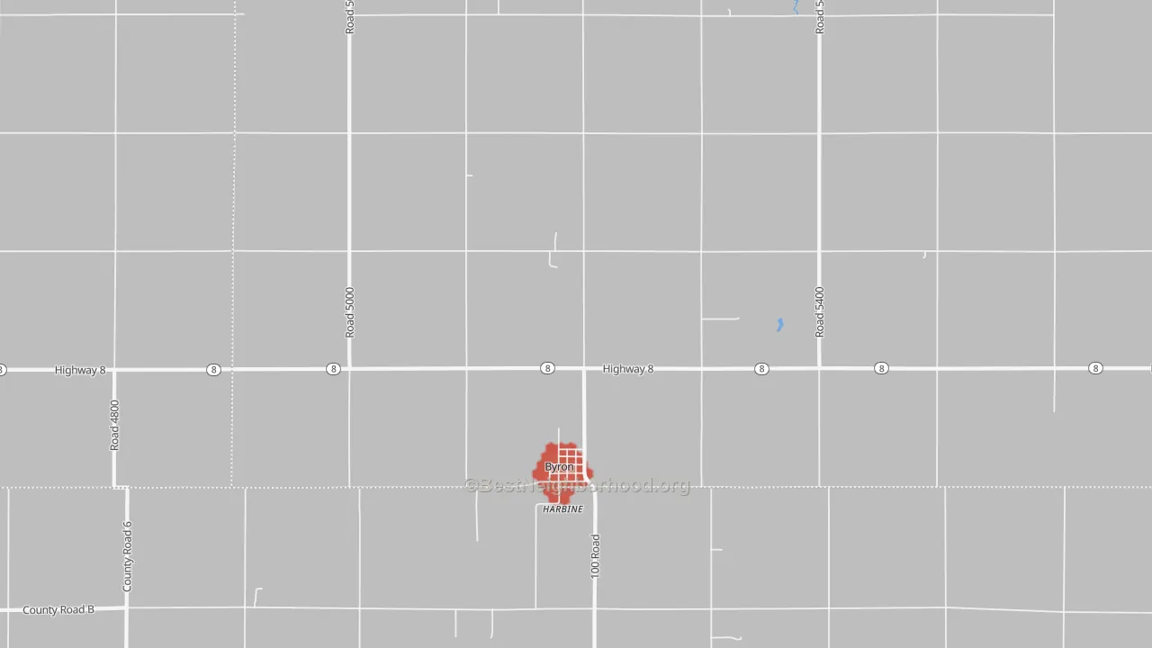 Walk Grade map of 68325, NE, walkable areas in green and car-dependent areas in red