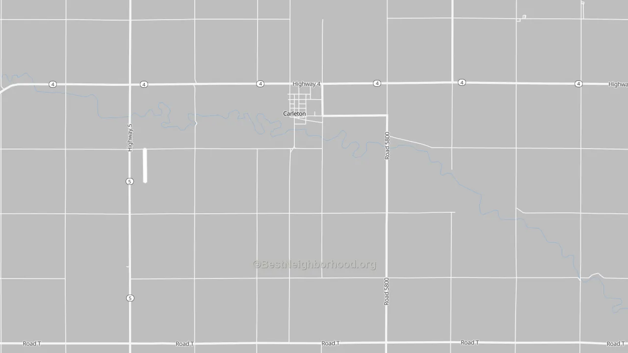 Walk Grade map of 68326, NE, walkable areas in green and car-dependent areas in red