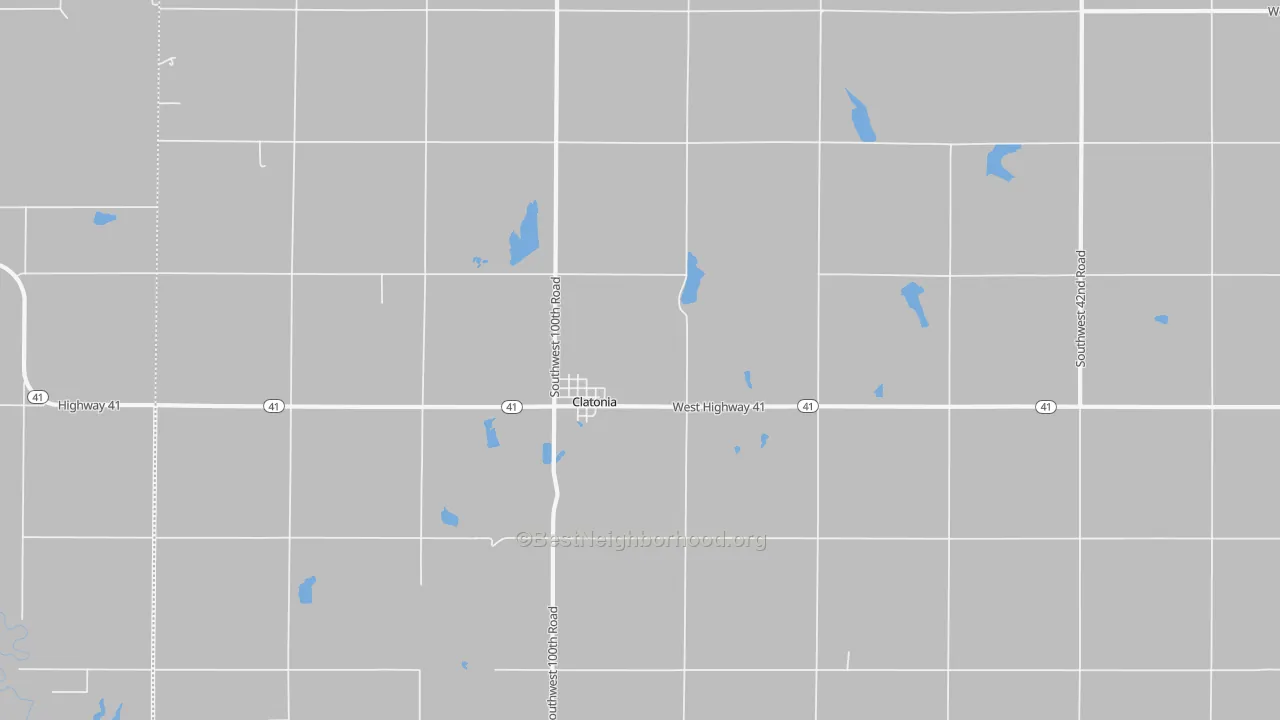 Walk Grade map of 68328, NE, walkable areas in green and car-dependent areas in red