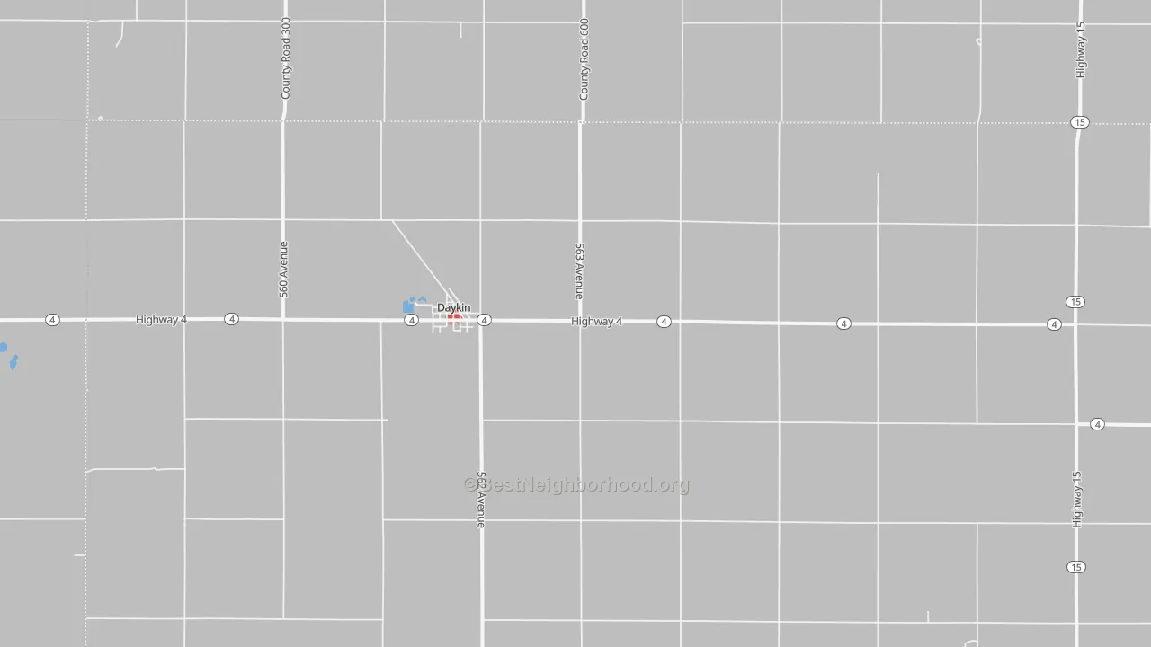 Walk Grade map of 68338, NE, walkable areas in green and car-dependent areas in red