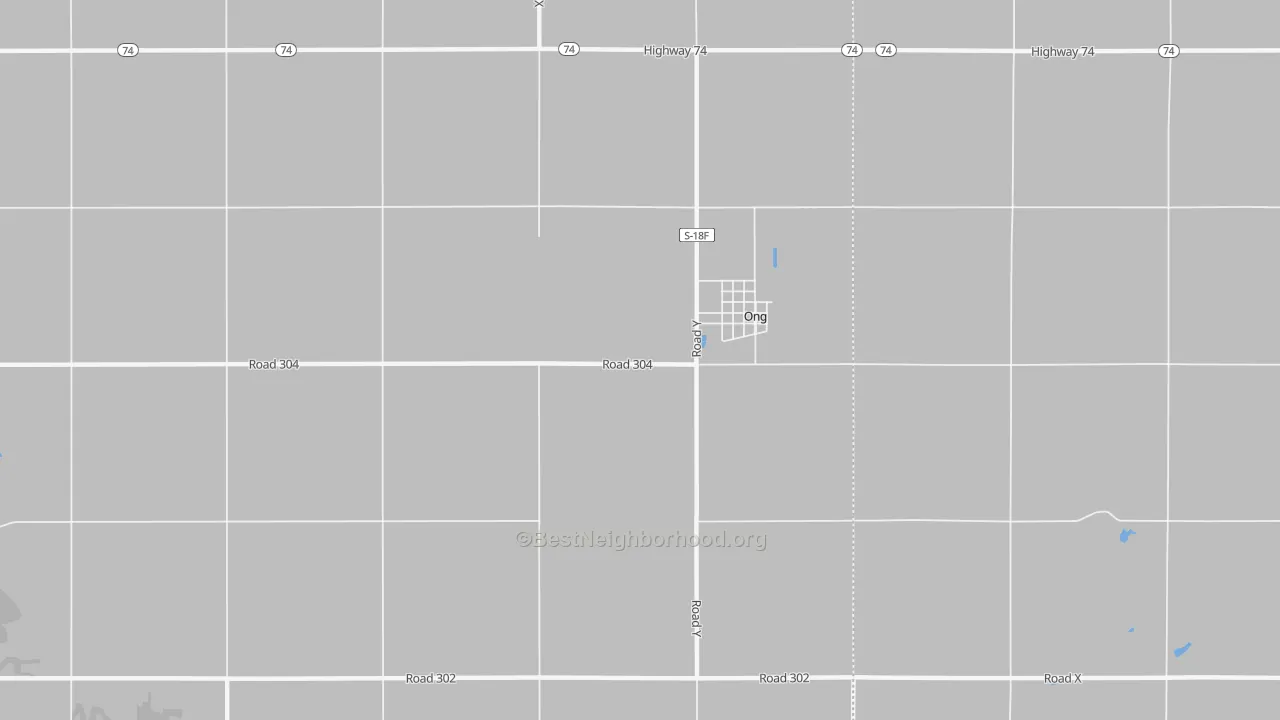 Walk Grade map of 68452, NE, walkable areas in green and car-dependent areas in red