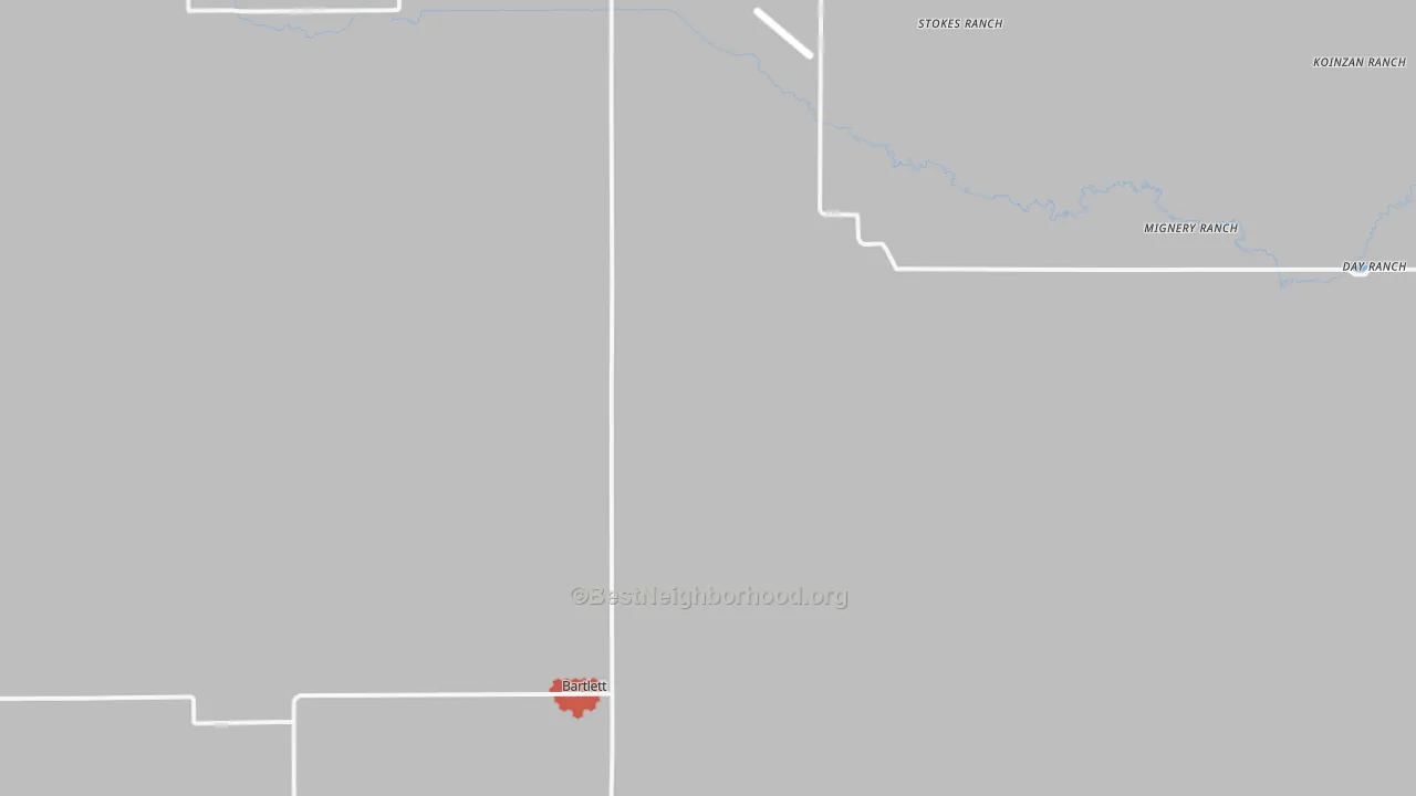 Walk Grade map of 68622, NE, walkable areas in green and car-dependent areas in red
