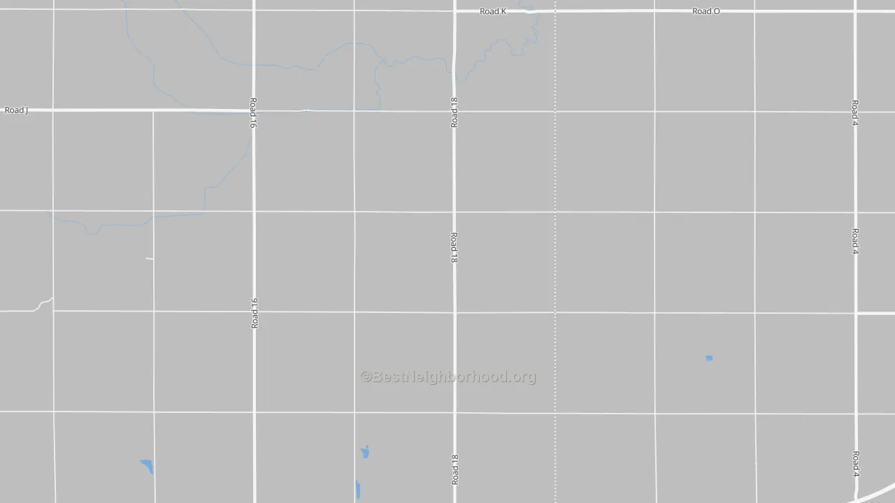 Walk Grade map of 68659, NE, walkable areas in green and car-dependent areas in red
