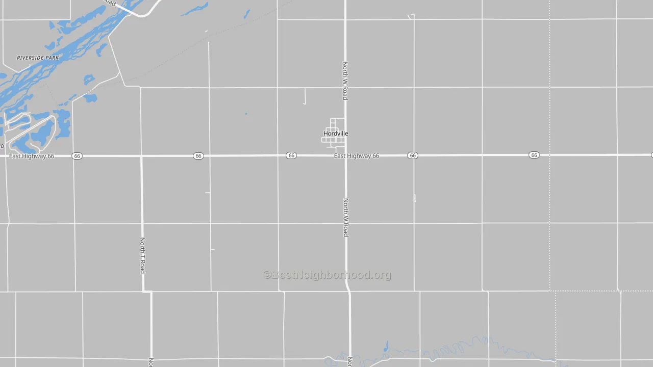 Walk Grade map of 68846, NE, walkable areas in green and car-dependent areas in red