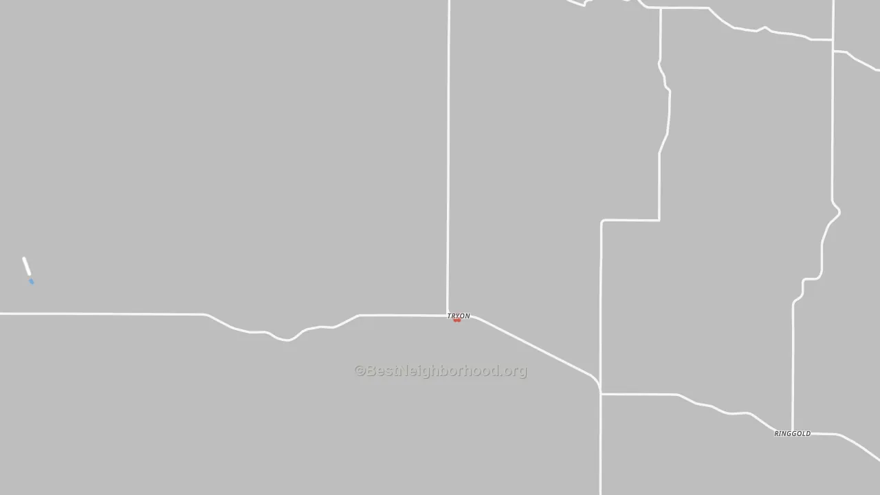 Walk Grade map of 69167, NE, walkable areas in green and car-dependent areas in red