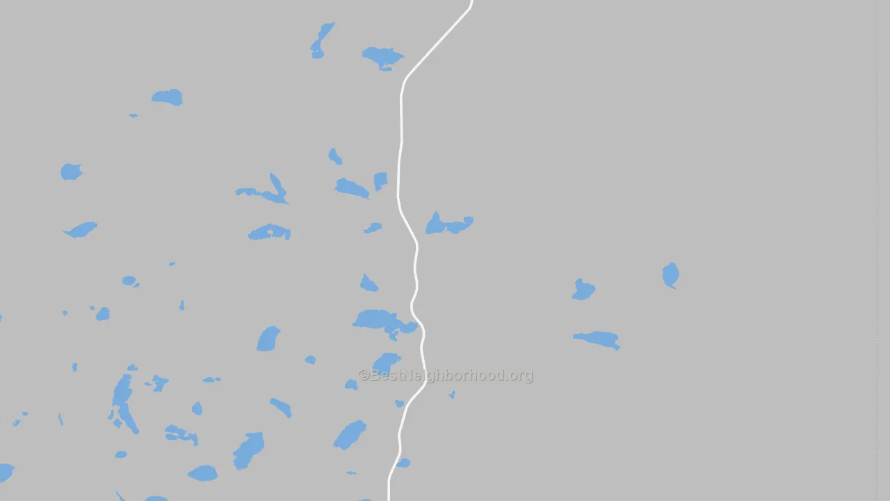 Walk Grade map of 69340, NE, walkable areas in green and car-dependent areas in red