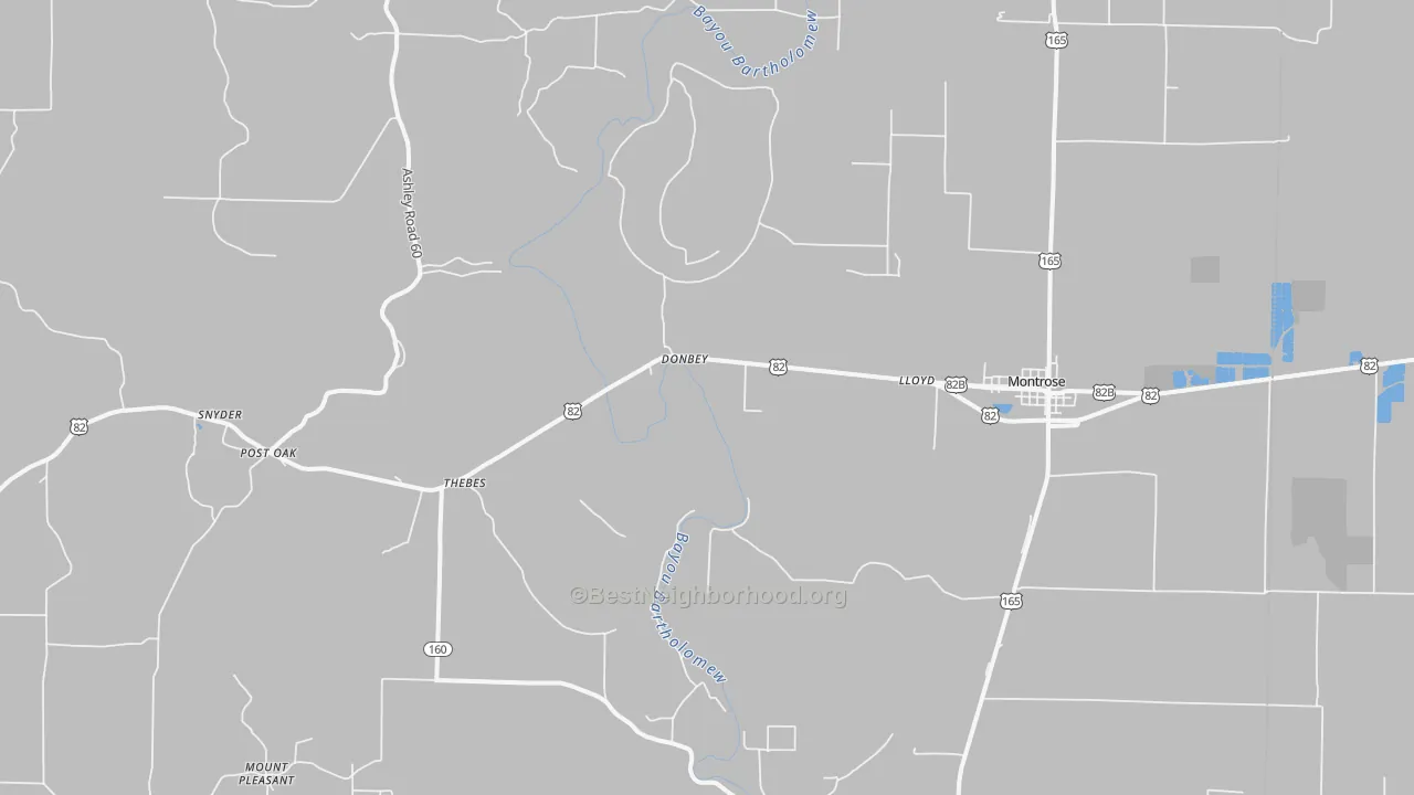 Walk Grade map of 71658, AR, walkable areas in green and car-dependent areas in red