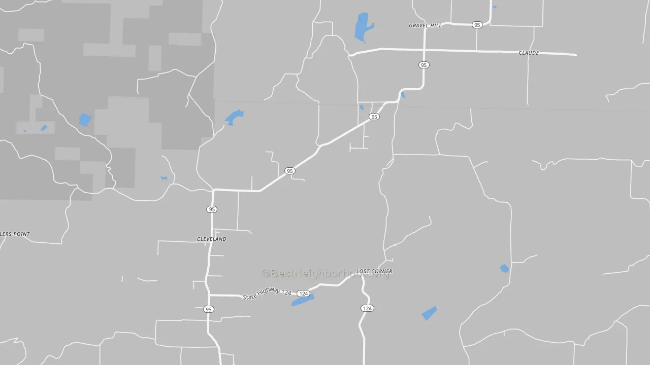 Walk Grade map of 72030, AR, walkable areas in green and car-dependent areas in red