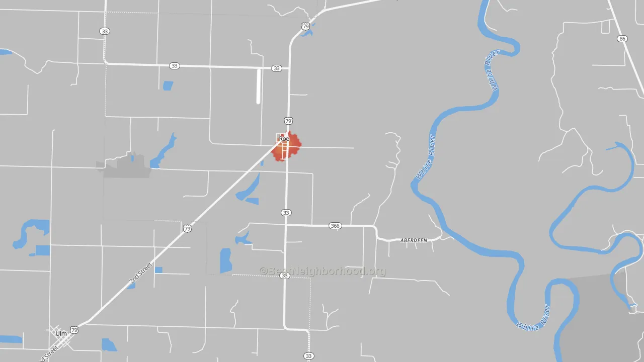 Walk Grade map of 72134, AR, walkable areas in green and car-dependent areas in red