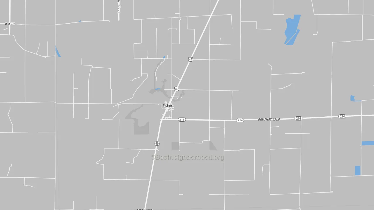 Walk Grade map of 72429, AR, walkable areas in green and car-dependent areas in red