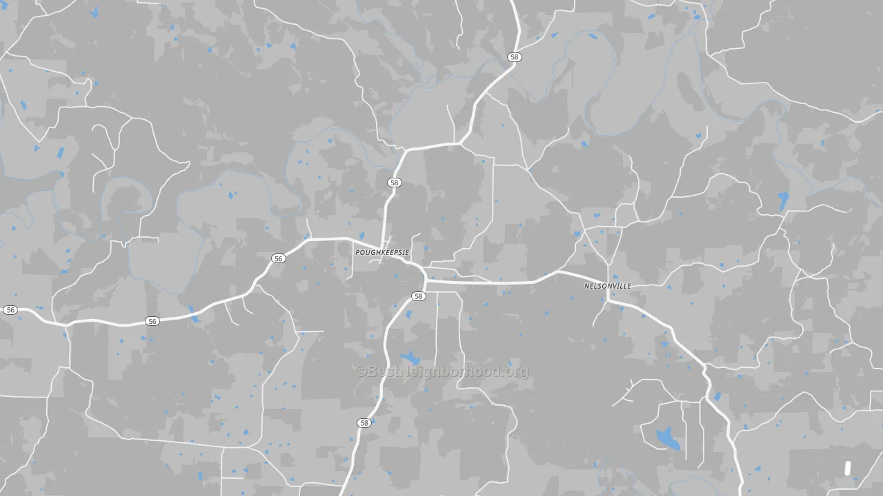 Walk Grade map of 72569, AR, walkable areas in green and car-dependent areas in red