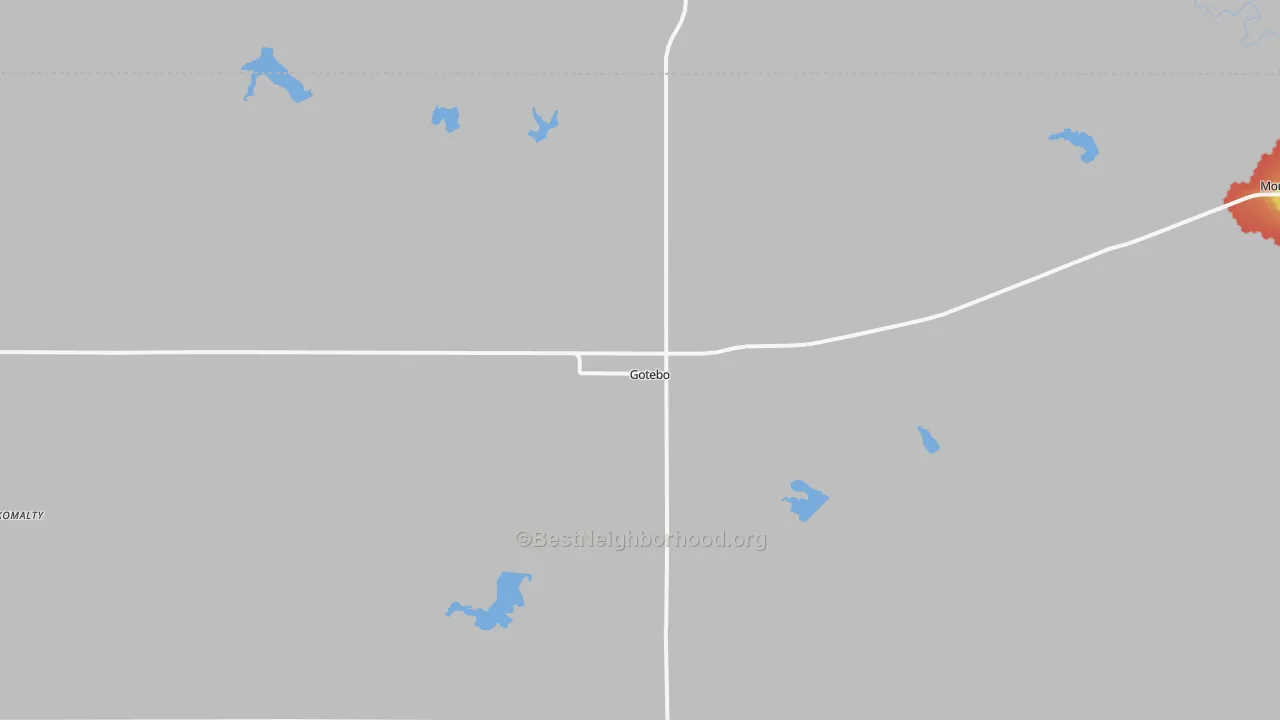 Walk Grade map of 73041, OK, walkable areas in green and car-dependent areas in red