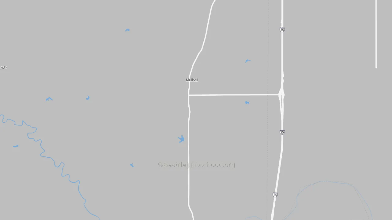 Walk Grade map of 73063, OK, walkable areas in green and car-dependent areas in red