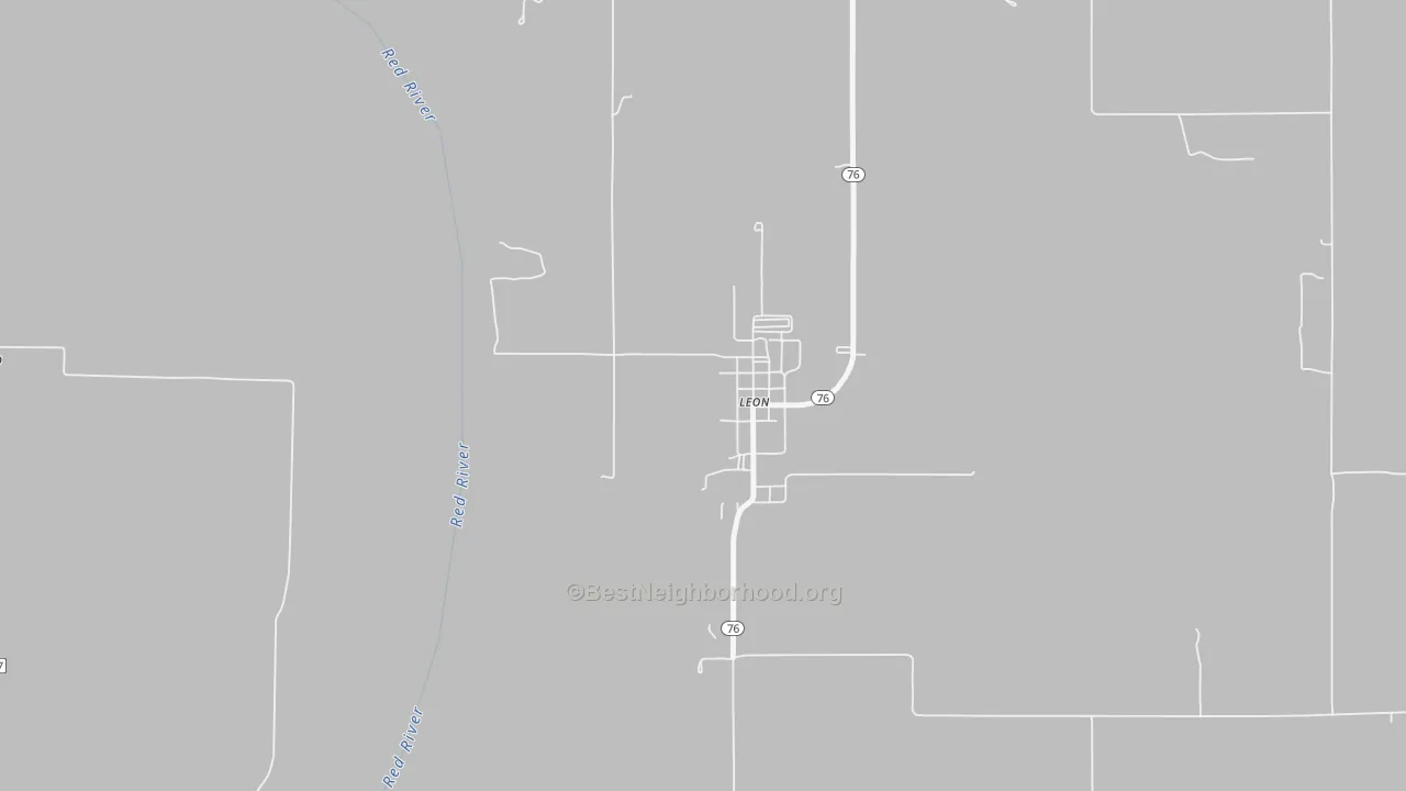 Walk Grade map of 73441, OK, walkable areas in green and car-dependent areas in red