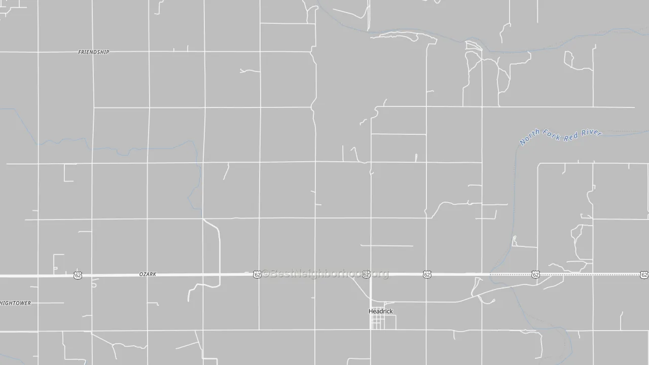 Walk Grade map of 73549, OK, walkable areas in green and car-dependent areas in red