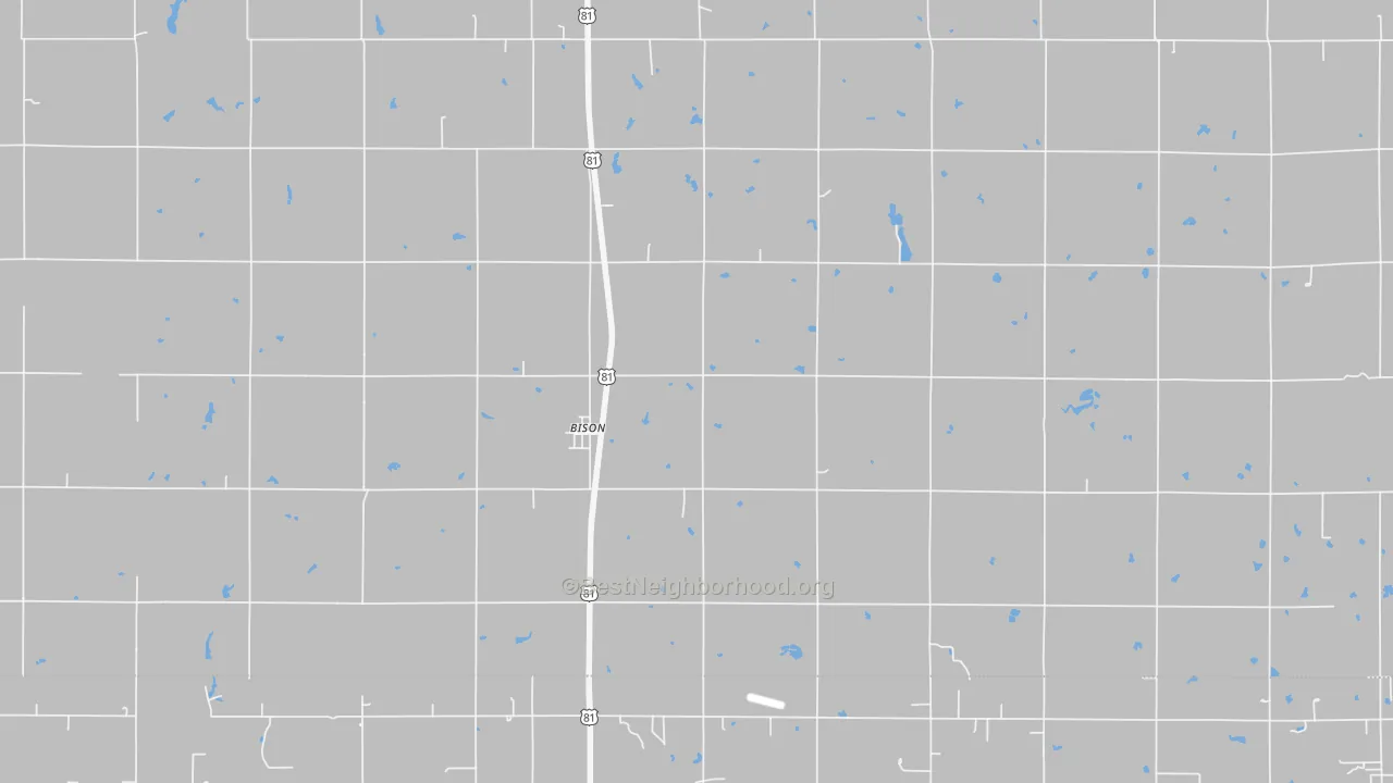 Walk Grade map of 73720, OK, walkable areas in green and car-dependent areas in red
