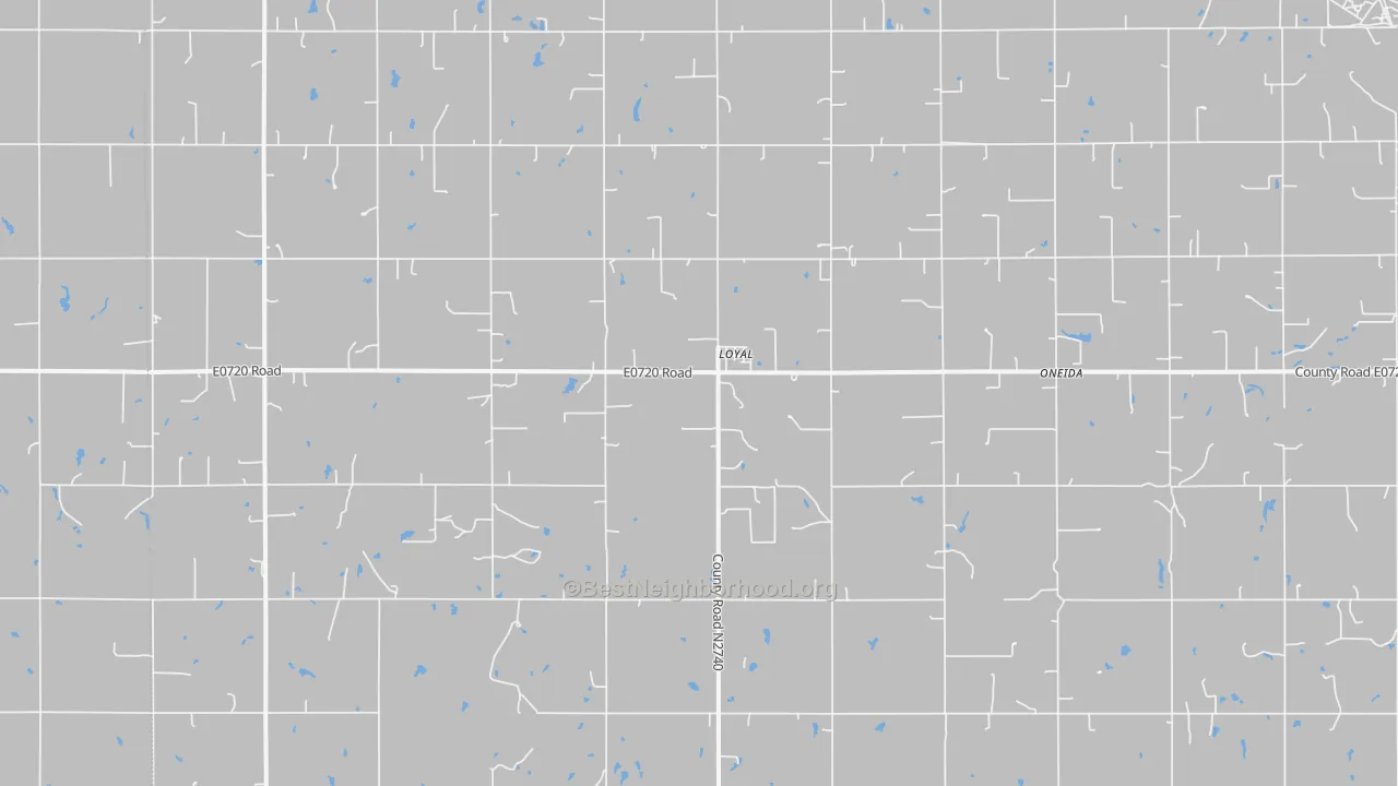 Walk Grade map of 73756, OK, walkable areas in green and car-dependent areas in red