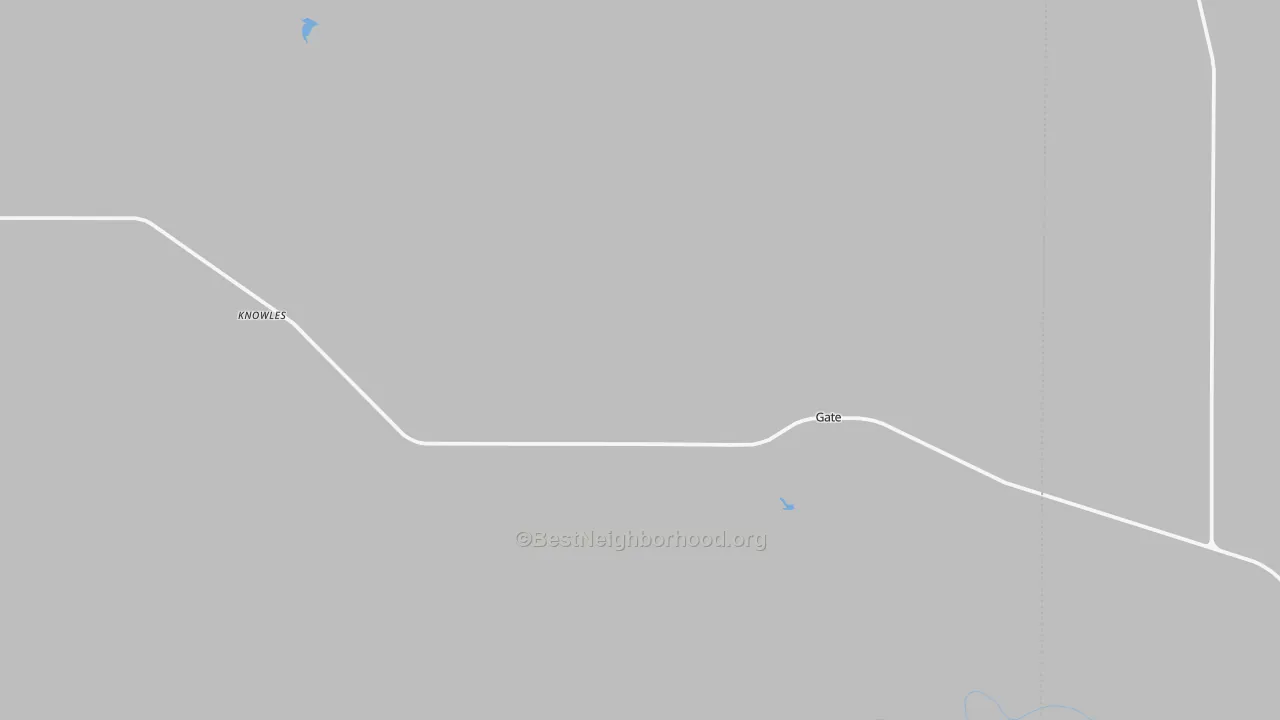Walk Grade map of 73844, OK, walkable areas in green and car-dependent areas in red