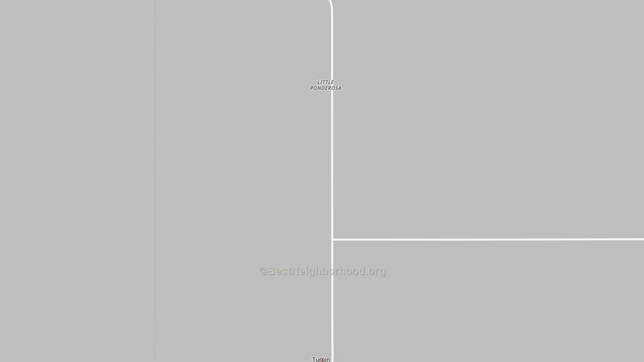 Walk Grade map of 73950, OK, walkable areas in green and car-dependent areas in red