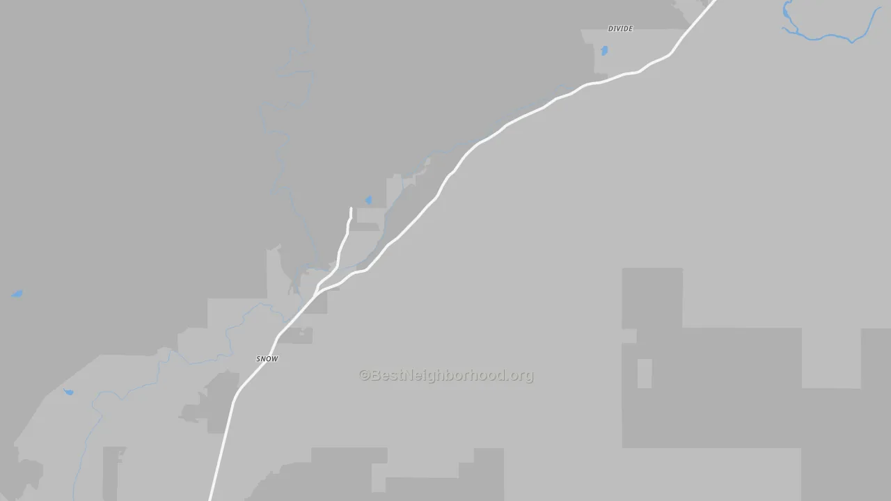 Walk Grade map of 74567, OK, walkable areas in green and car-dependent areas in red