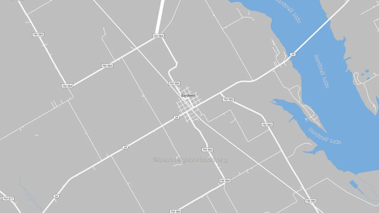 Walk Grade map of 75101, TX, walkable areas in green and car-dependent areas in red