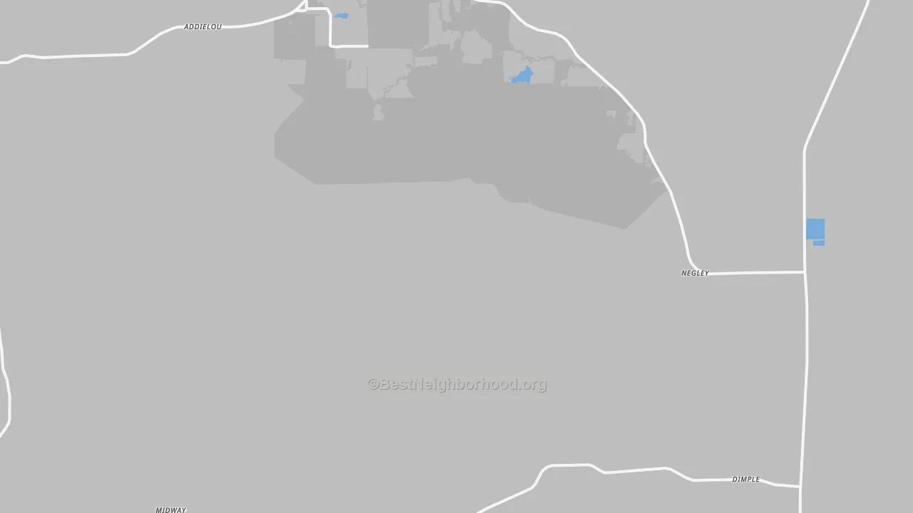 Walk Grade map of 75412, TX, walkable areas in green and car-dependent areas in red