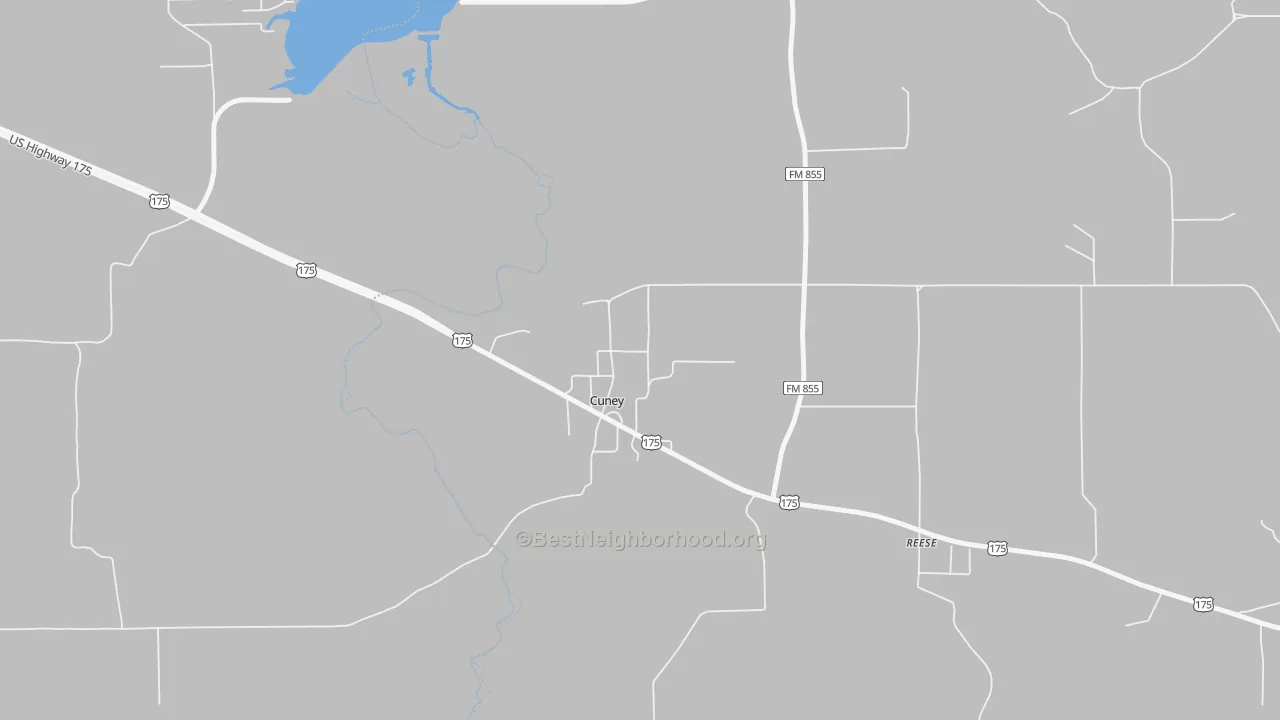 Walk Grade map of 75759, TX, walkable areas in green and car-dependent areas in red