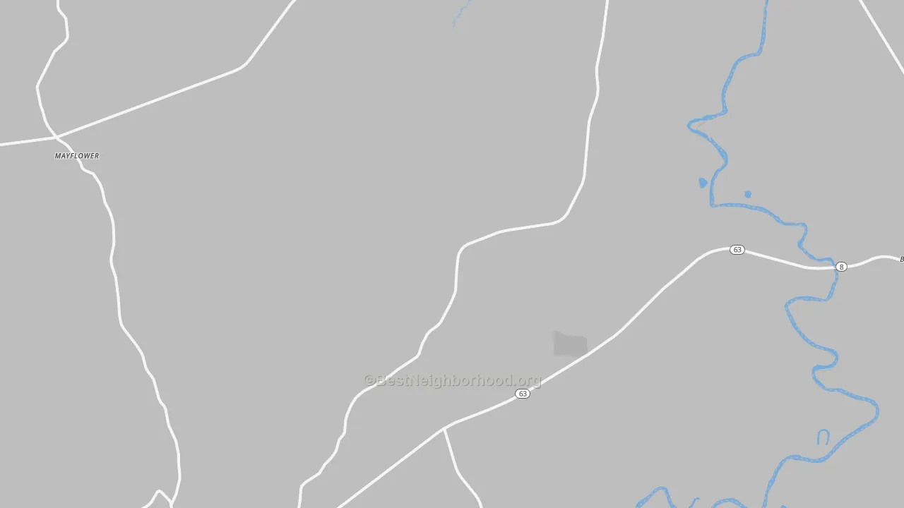 Walk Grade map of 75932, TX, walkable areas in green and car-dependent areas in red