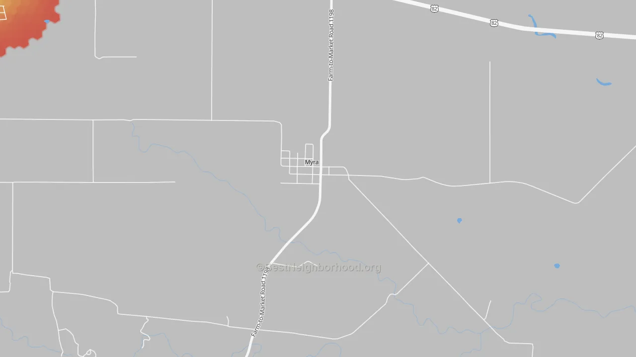Walk Grade map of 76253, TX, walkable areas in green and car-dependent areas in red