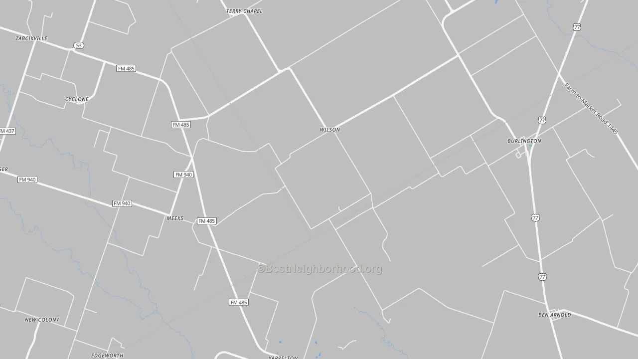 Walk Grade map of 76519, TX, walkable areas in green and car-dependent areas in red