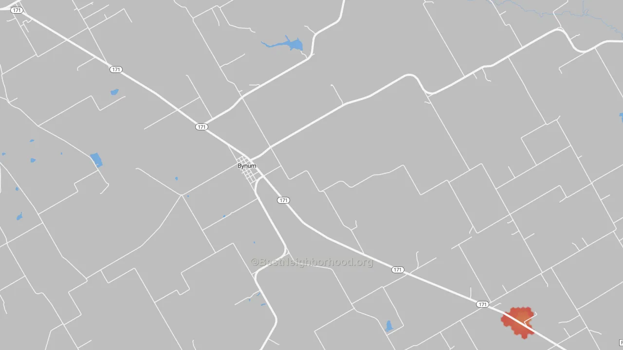 Walk Grade map of 76631, TX, walkable areas in green and car-dependent areas in red