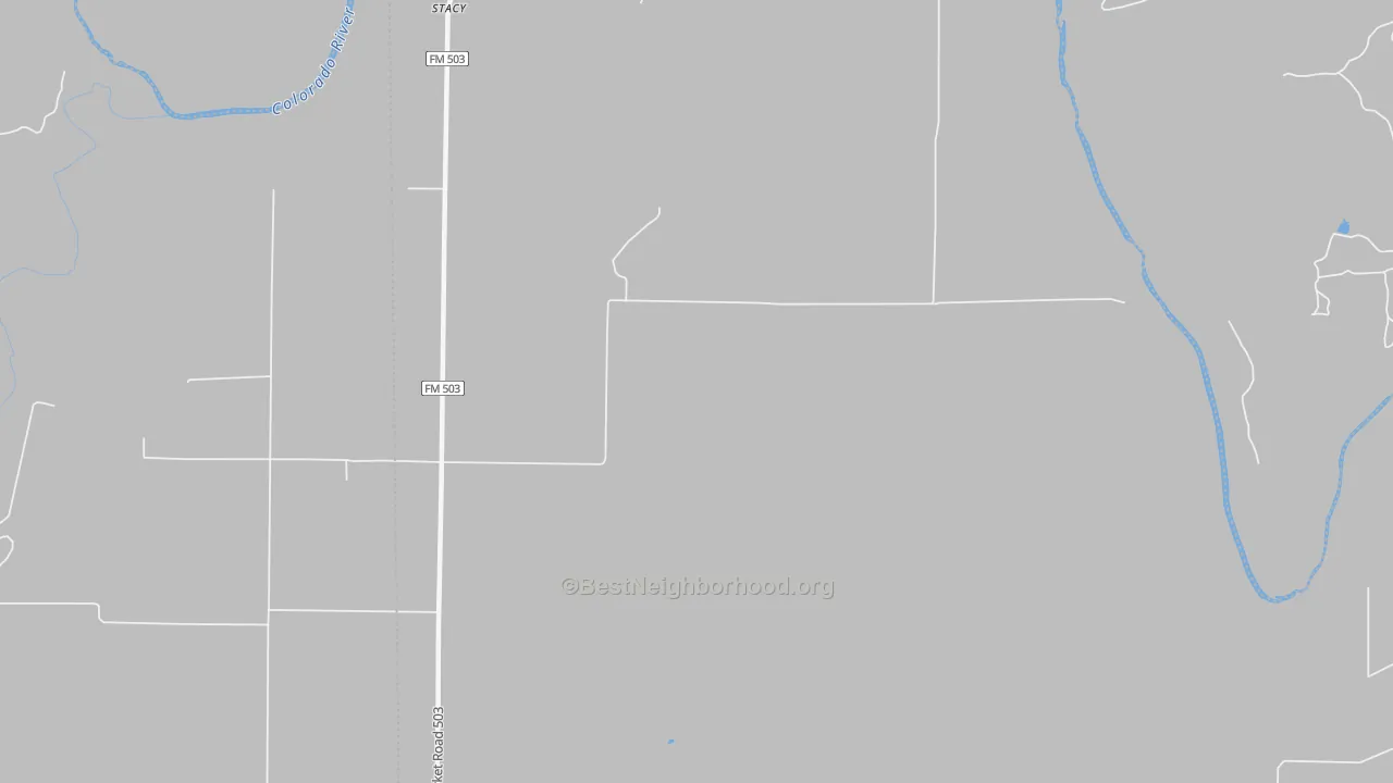 Walk Grade map of 76836, TX, walkable areas in green and car-dependent areas in red