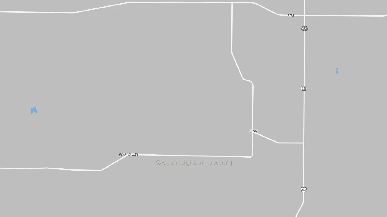 Walk Grade map of 76852, TX, walkable areas in green and car-dependent areas in red