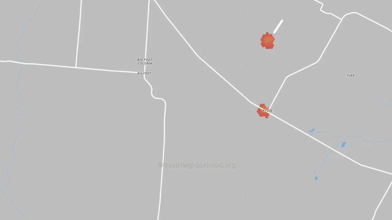 Walk Grade map of 78005, TX, walkable areas in green and car-dependent areas in red