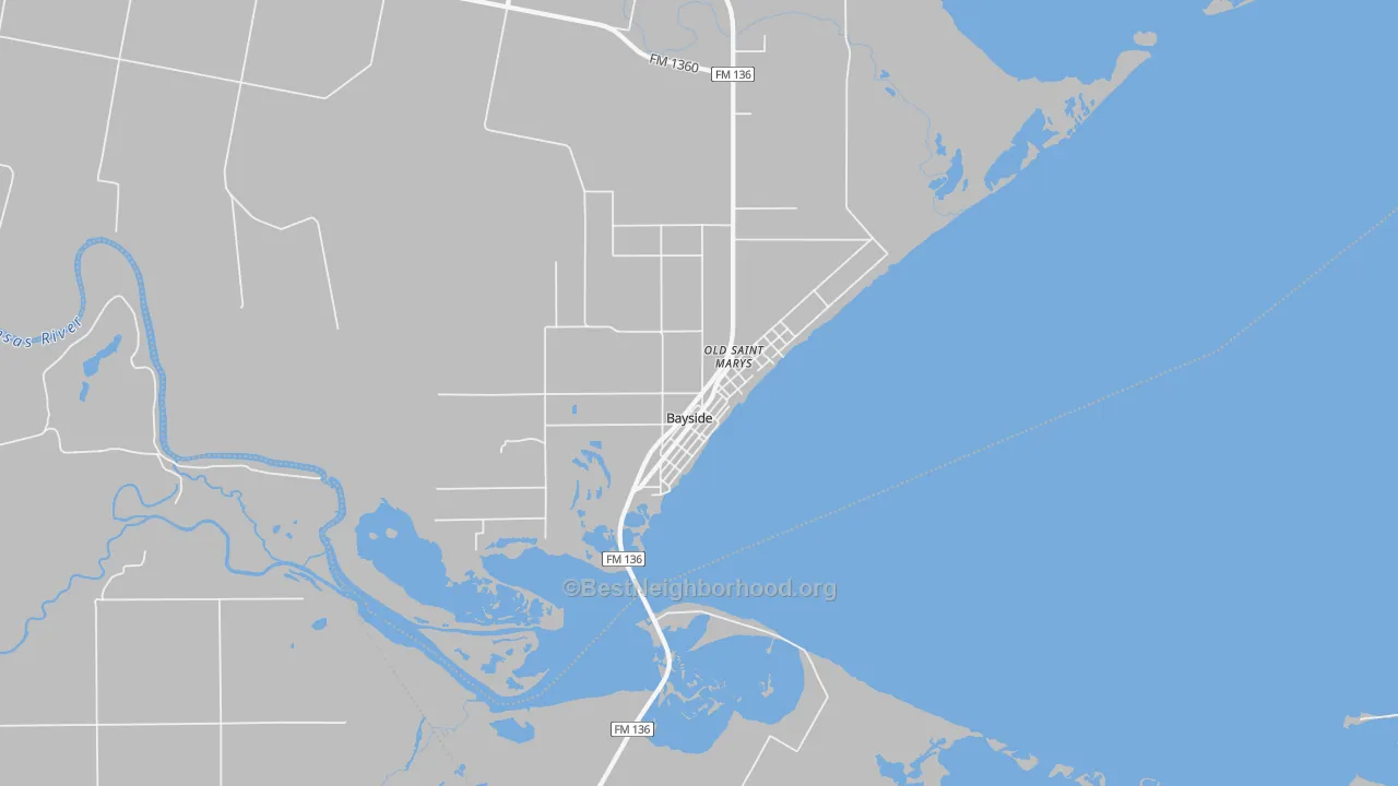 Walk Grade map of 78340, TX, walkable areas in green and car-dependent areas in red