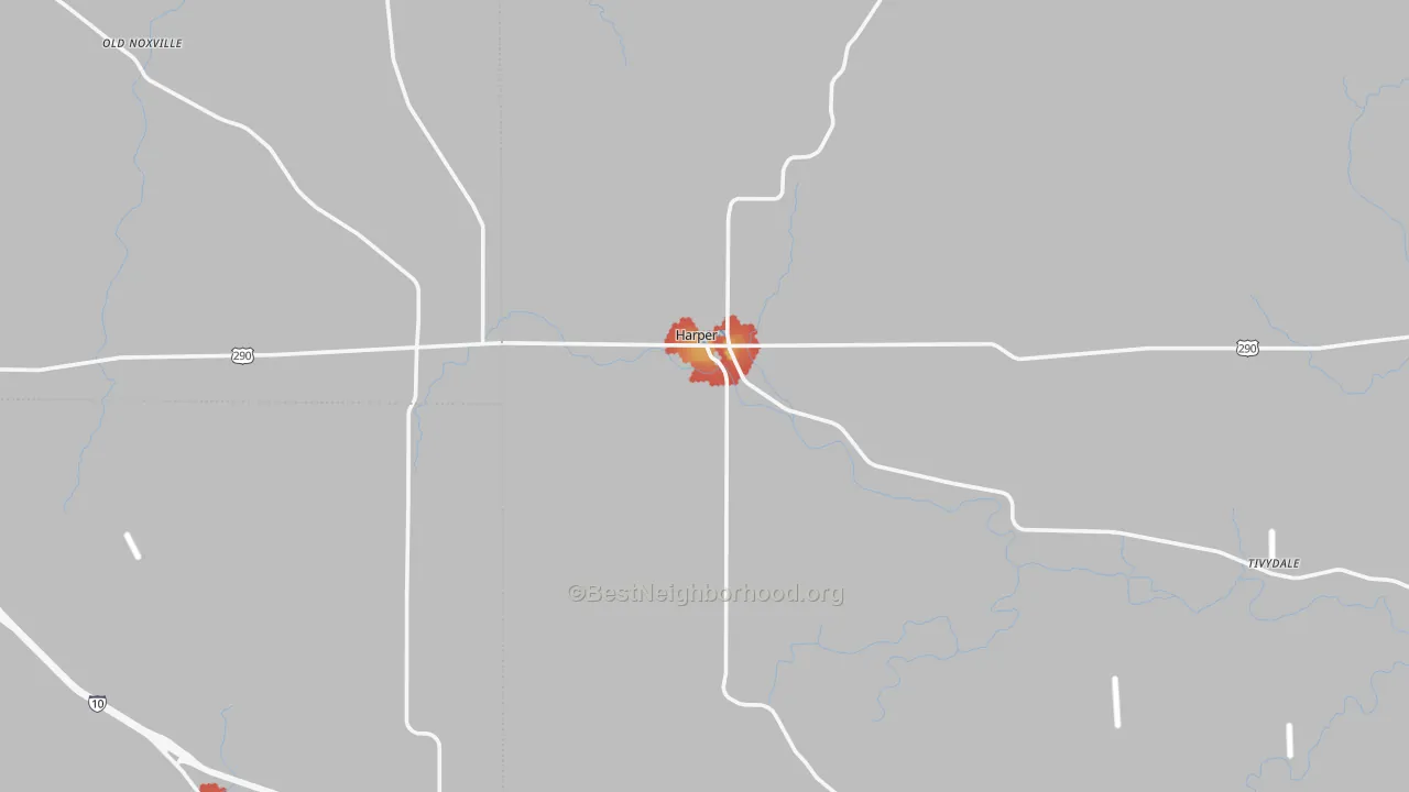 Walk Grade map of 78631, TX, walkable areas in green and car-dependent areas in red