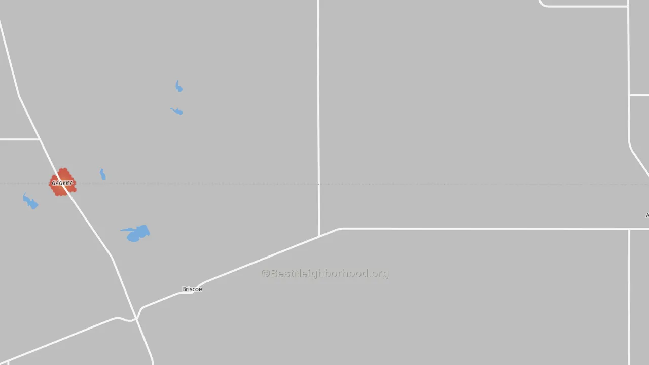 Walk Grade map of 79011, TX, walkable areas in green and car-dependent areas in red