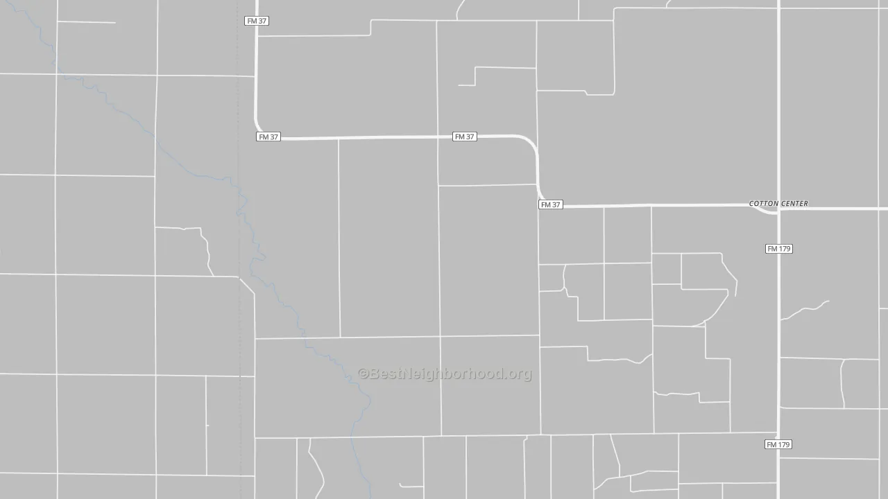 Walk Grade map of 79021, TX, walkable areas in green and car-dependent areas in red